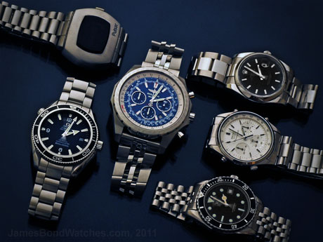 All currently identified James Bond watch brands, most recent models as of December 2011: 460x345